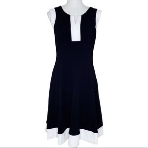 Color Block Little Black Fit And Flare Dress